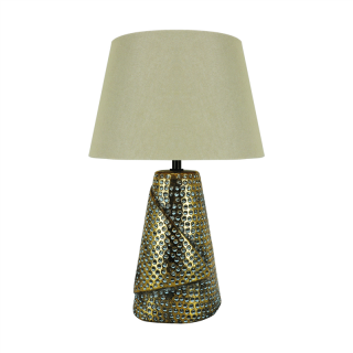 Lampka stołowa MAGDA E27 GOLD / BEIGE  03963/IDE