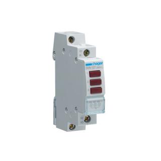Lampka sygnalizacyjna LED 3x czerwona 230VAC; SVN127, HAGER  SVN127/HAG