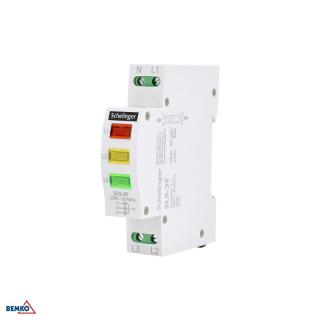 Lampka sygnalizacyjna LED L9 3-fazowa, żólta zielona czerwona; A15-SL9-3F, SCHELINGER  A15-SL9-3F/BMK