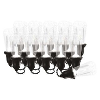 Łańcuch Party 16x 1 LED, przeźroczyste, 7,6m, ciepła biel, IP44  DCPW04/EMO