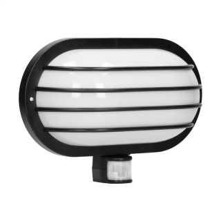 LASO, oprawa ogrodowa z czujnikiem ruchu 180°, 1x60W, E27, IP44, plastik, czarna  LF-2/B/ORN