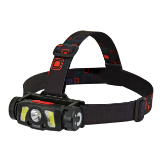 Latarka czołowa/światło rowerowe LED COB + XPG z akumulatorem Li-ion 1200mAh, czujnik ruchu  LT-14/ORN