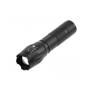 Latarka kieszonkowa SOS zoom na baterie 3xAAA 1,5V, 5W, 300lm, 6400K, 200m, IP44, czarny  LT-LKSZ3W-60/GTV