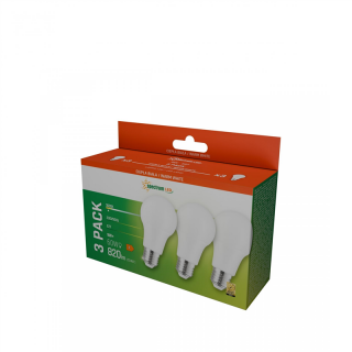 LED GLS E-27 230V 9W WW Spectrum 3-pack  WOJ+14610_3PACK/WOJ