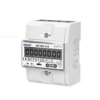 Licznik 3-fazowy zużycia energii elektrycznej, 80A, MID, 3 moduły, DIN TH-35mm  OR-WE-513/ORN