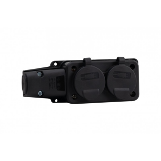 Listwa gumowa 2x230V 16A IP54 czarna  F6.0371/FEL