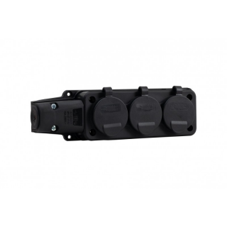 Listwa gumowa 3x230V 16A IP54 czarna  F6.0372/FEL