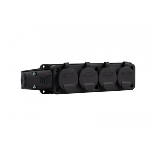 Listwa gumowa 4x230V 16A IP54 czarna  F6.0373/FEL