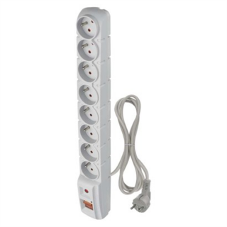 Listwa przeciwprzepięciowa EMOS (Acar) S8 8 gniazd 1,5m szar  P53898/EMO
