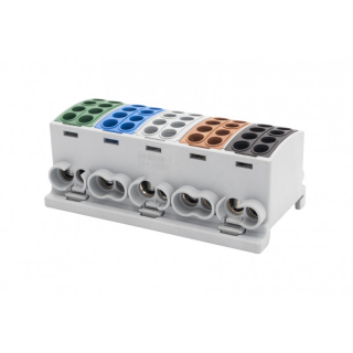 Listwa, zacisk HLK 5x100A-2 (1x25,1x16/1x25,1x16)(3L+N+PE); F2.0387, F-ELEKTRO  F2.0387/FEL
