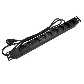 Listwa zasilająca 19'' - 9x230V z diodą LED, kabel 3m  PZ091U3M/ALA