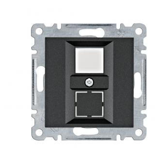 LUMINA Płytka podwójna Keystone Jack, czarny; WL2323, HAGER  WL2323/HAG