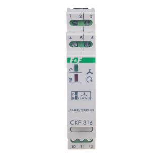 Mikroprocesorowy przekaźnik kolejności i zaniku faz montaż na szynie DIN True RMS; CKF-316-TRMS, FF  CKF-316-TRMS/FIF