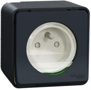 Mureva, gniazdo 2P+PE natynkowe 16A 250VAC IP55 IK08, antracyt; MUR35031, SCHNEIDER ELECTRIC  MUR35031/SCH