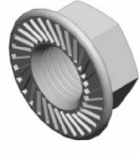 Nakrętka kołnierzowa ząbkowana, NKZM8E A2 (1.4301) DIN 6923 A2  890008/BAX