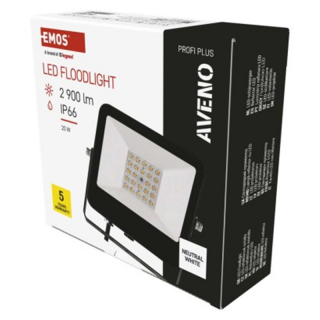 Naświetlacz LED AVENO 20W czarny neutralna biel  ZS2413/EMO