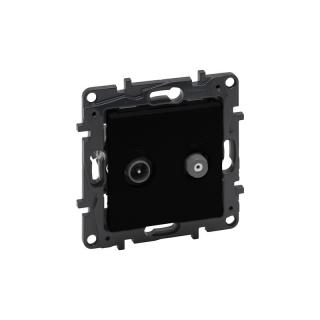 Niloe Step Gniazdo podwójne 2xTV typu F końcowe do instalacji typu gwiazda 1,5dB czarny 863576, LEGRAND  863576/LEG