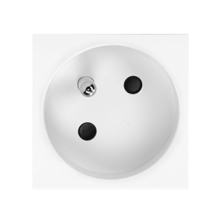 NOEN FR, gniazdo modułowe 45x45mm kątowe - 45° 1x2P+Z, typ E french, 16A 250V, białe  OR-GM-9010/W/FR45/ORN