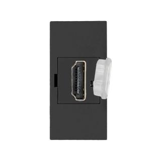 NOEN HDMI, gniazdo modułowe 22,5x45mm HDMI z zaślepką zabezpieczającą, czarne  OR-GM-9010/B/HDMI/ORN