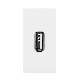 NOEN USB data, gniazdo modułowe 22,5x45mm USB data 2.0, białe  OR-GM-9010/W/USBDATA/ORN