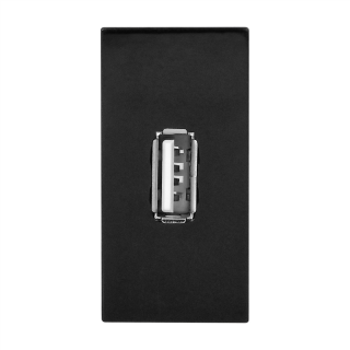 NOEN USB data, gniazdo modułowe 22,5x45mm USB data 2.0, czarne  OR-GM-9010/B/USBDATA/ORN