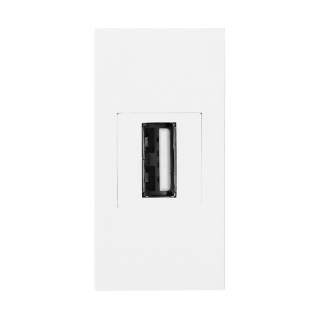 NOEN USB data, gniazdo modułowe 22,5x45mm USB data 2.0, przelotka, białe  OR-GM-9010/W/USBDAT1/ORN