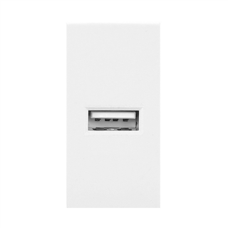 NOEN USB, port modułowy 22,5x45mm z ładowarką USB, 2,1A 5V DC, biały  OR-GM-9010/W/USB/ORN