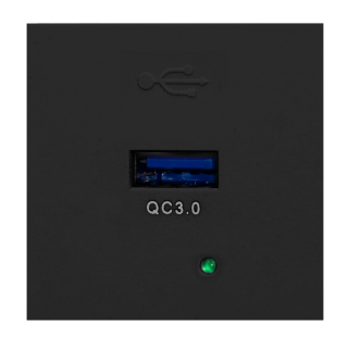 NOEN USBQ, port modułowy 45x45mm z ładowarką USB quick charge 3A/5V; 2A/9V; 1,5A/12V, czarny  OR-GM-9010/B/USBQ/ORN