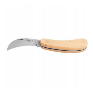 Nóż monterski sierpak, drewniane okładki NEO  63-016/TOP