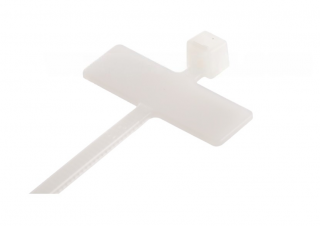 Opaska kablowa z tabliczką opisową 100/2,5mm, biała, opk=100szt, TKTO 11/3; E01TK-01030100101, ERGOM  E01TK-01030100101/ERG