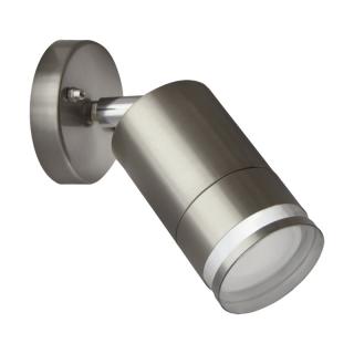 Oprawa elewacyjna na żarówkę LED GU10 max 35W IP54, do stosowania na zewnątrz i wewnątrz, wymiary: 148x75x86, matowy chrom, TARAS SPT GU10 INOX; 03568, STRUHM  03568/IDE