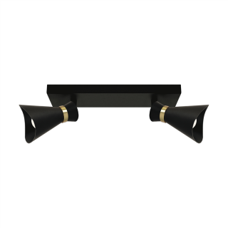 Oprawa ścienno-sufitowa LORETA SPT E14 2L BLACK/GOLDEN  04221/IDE