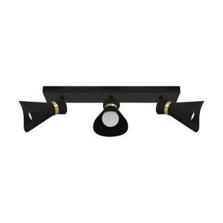 Oprawa ścienno-sufitowa LORETA SPT E14 3L BLACK/GOLDEN  04223/IDE