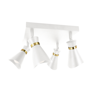 Oprawa ścienno-sufitowa LORETA SPT E14 4D WHITE/GOLDEN  04321/IDE