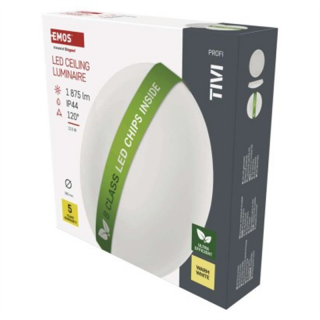 Oprawa sufitowa LED TIVI, B CLASS, okrągła biała 12,5W, IP44, Ciepła biel  ZM3418/EMO