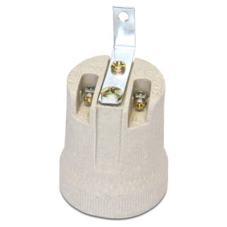 Oprawka E27 porcelanowa z uchwytem  W-97650/PLR