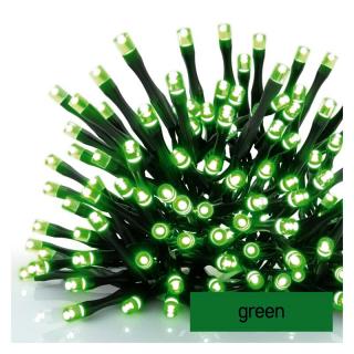 Oświetlenie świąteczne łańcuch 100 LED 10m zielony, przewód czarny, 1,2W, IP44 (bez zasilacza)  D1AG01/EMO