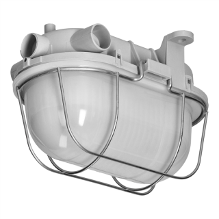 OVAL 7040T, oprawa oświetleniowa, 40W, E27, IP44, IK10, klosz poliwęglan matowy, podstawa polipropylen, siatka metalowa, szara  A1120SZ-MP/ORN