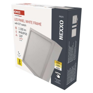Panel LED natynkowy NEXXO, kwadrat, biały, 12,5W, CCT  ZM6133/EMO