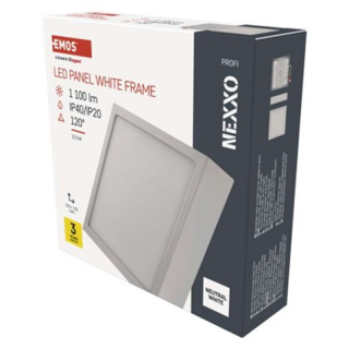 Panel LED natynkowy NEXXO, kwadrat, bialy, 12,5W,Neutralna biel  ZM6135/EMO