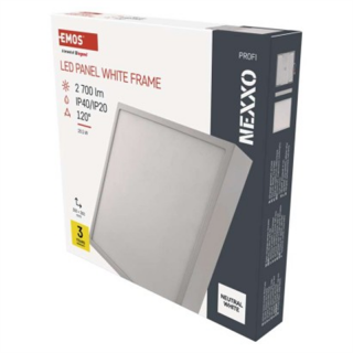 Panel LED natynkowy NEXXO, kwadrat, bialy, 28,5W,Neutralna biel  ZM6155/EMO