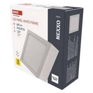 Panel LED natynkowy NEXXO, kwadrat, biały, 7,6W,neutralna biel  ZM6125/EMO