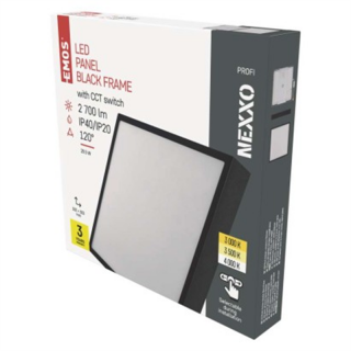 Panel LED natynkowy NEXXO, kwadrat, czarny, 28,5W, CCT  ZM6353/EMO