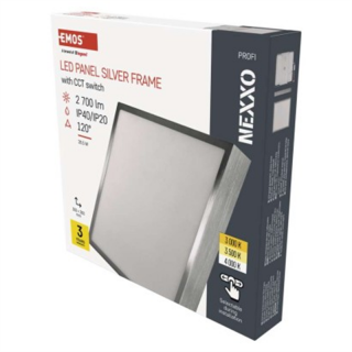 Panel LED natynkowy NEXXO, kwadrat, srebrny, 28,5W, CCT  ZM6253/EMO