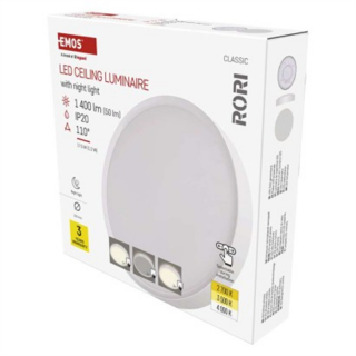 Panel LED natynkowy RORI okrągły, biały, 17W, CCT  ZM4400/EMO