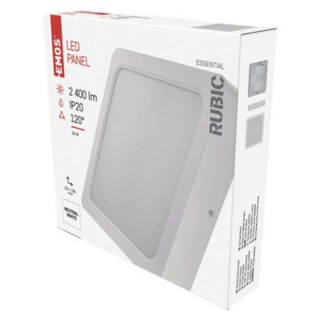 Panel LED natynkowy RUBIC 2w1, kwadrat, biały, 24W, naturalna biel  ZM6452/EMO