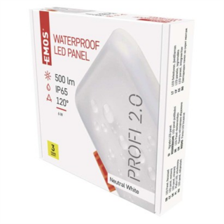 Panel LED VIXXO wpuszczany kwadratowy 6W IP65 neutralna biel  ZV2112/EMO