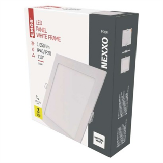 Panel LED wpuszczany NEXXO, kwadrat, biały, 12W, neutralna biel  ZD2135/EMO
