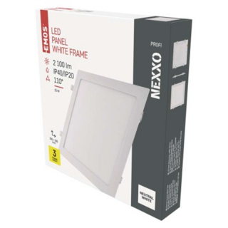 Panel LED wpuszczany NEXXO, kwadrat, biały, 24W, neutralna biel  ZD2155/EMO