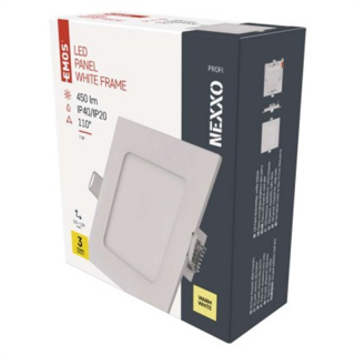 Panel LED wpuszczany NEXXO, kwadrat, biały, 7W, ciepła biel  ZD2124/EMO